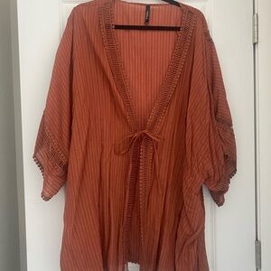 Torrid Terracotta Striped Kimono